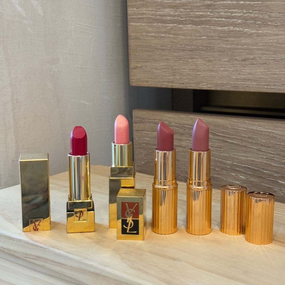 Yves Saint Laurent and Charlotte Tilbury Red and Pink Lipstick Collection